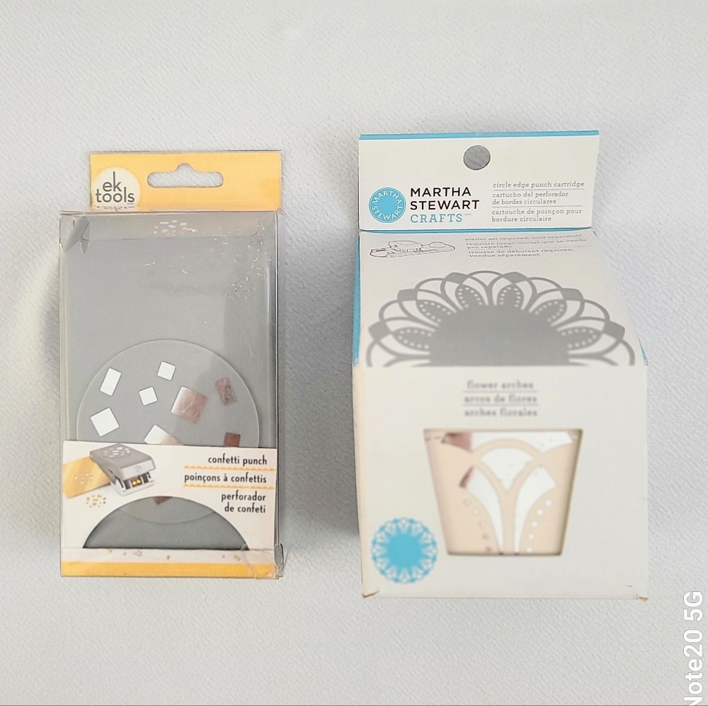 Circle Edge & Confetti Paper Punches Martha Stewart & ek tools Lot of 2